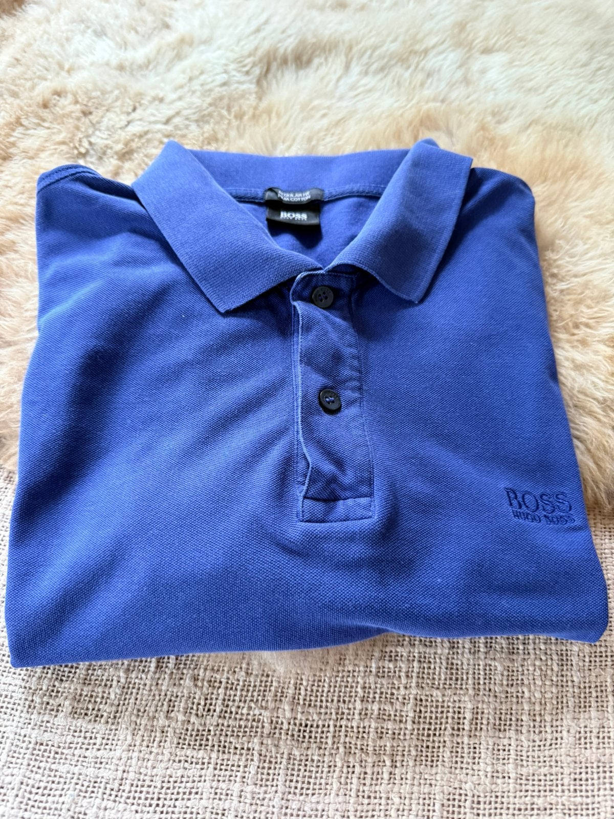 Hugo Boss polo xl  blauw, Ophalen, Gedragen, Maat 56/58 (XL), Blauw