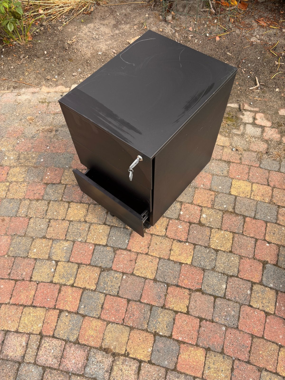 Zwarte Bureaulade met Sleutel - Compact en Veilig, Huis en Inrichting, Kasten | Ladekasten, Ophalen, Minder dan 50 cm, Gebruikt