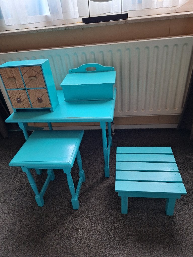 5 x turqouise blauw, Ophalen, Zo goed als nieuw
