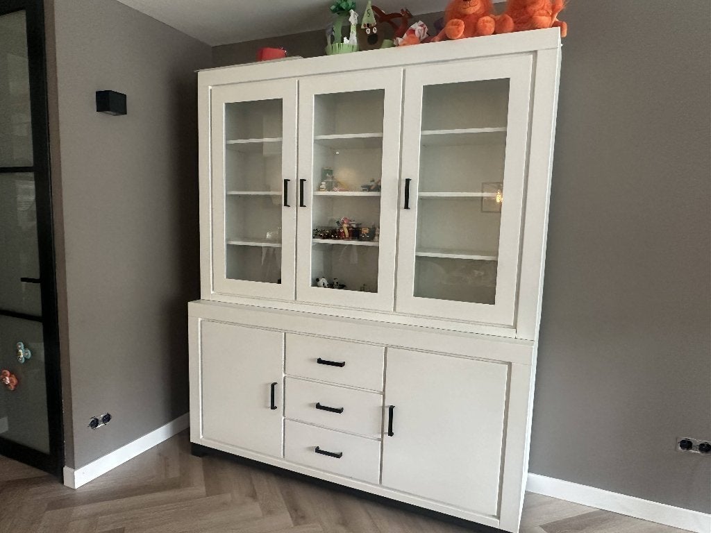 Buffetkast Indiana – Massief eiken – Wit gelakt, Huis en Inrichting, Kasten | Buffetkasten, Ophalen, 200 cm of meer, 150 tot 200 cm