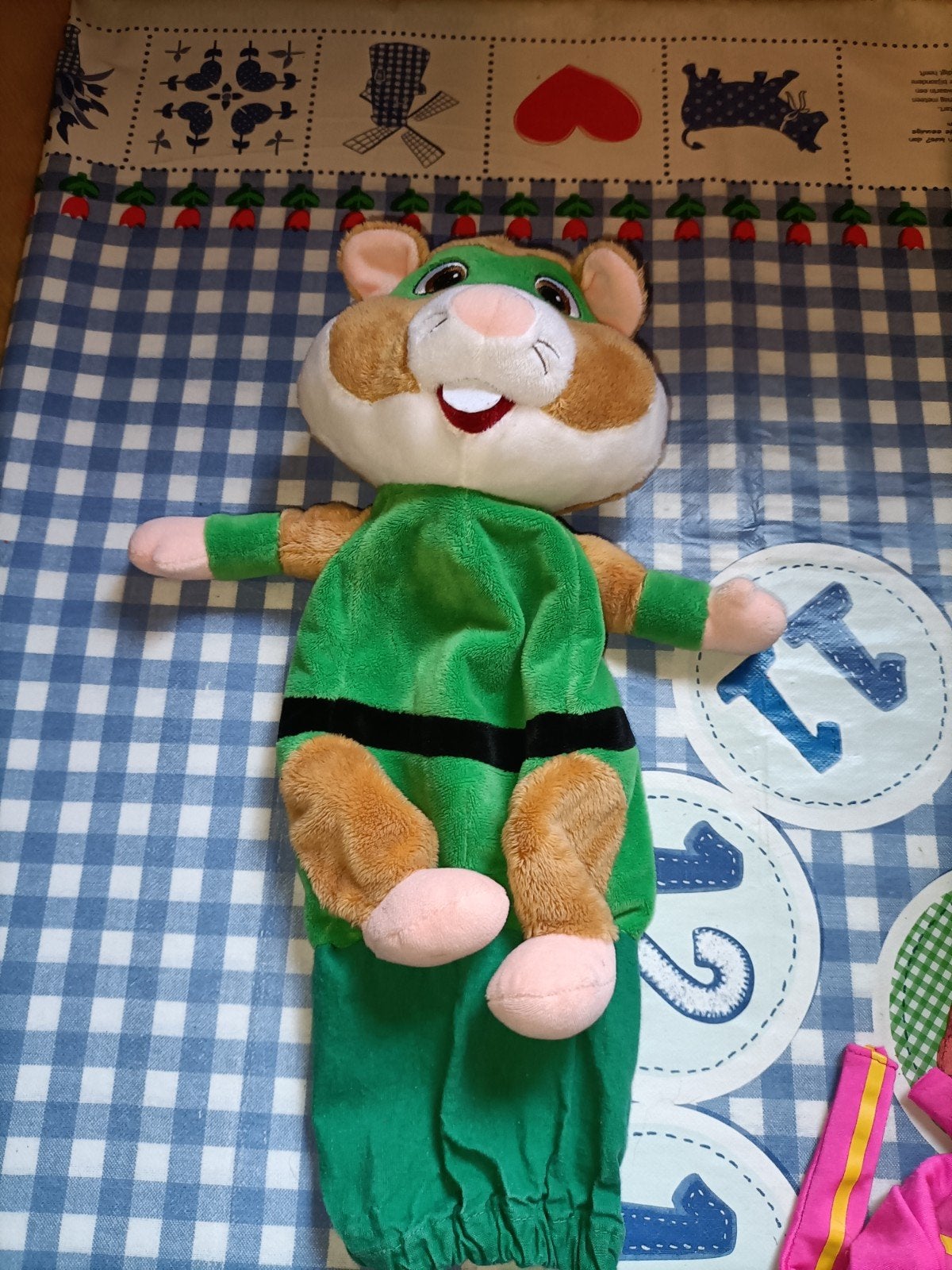 AH hamster poppenkast pop Superheld handpop, Ophalen of Verzenden, Zo goed als nieuw, Overige typen