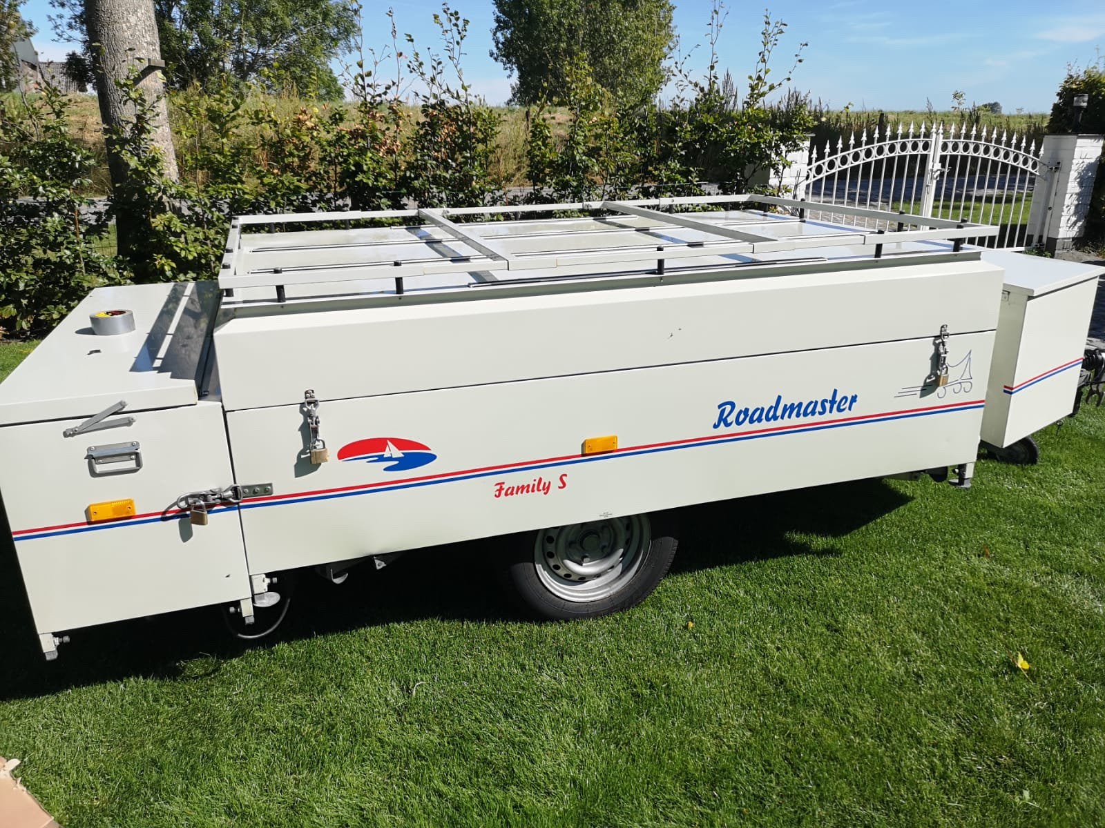 Roadmaster familie S blauw, Caravans en Kamperen, Ophalen, Blauw, Aanwezig, Tot en met 5