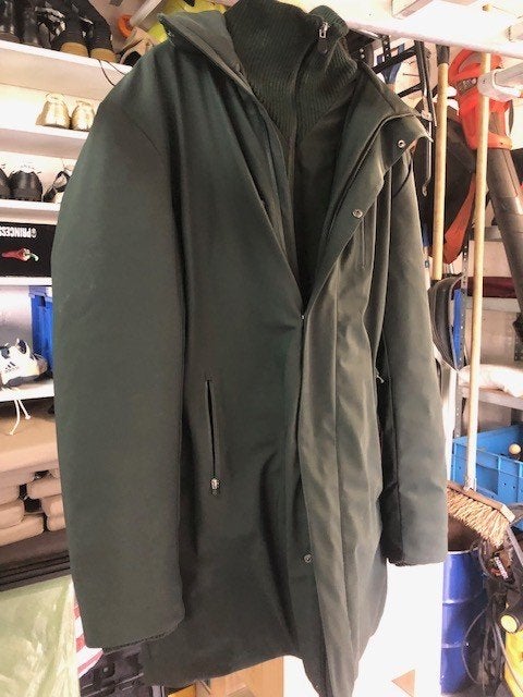 Save The DuckDonkergroene winterjas met capuchon, Save The Duck, Maat 42/44 (L), Ophalen of Verzenden, Zo goed als nieuw