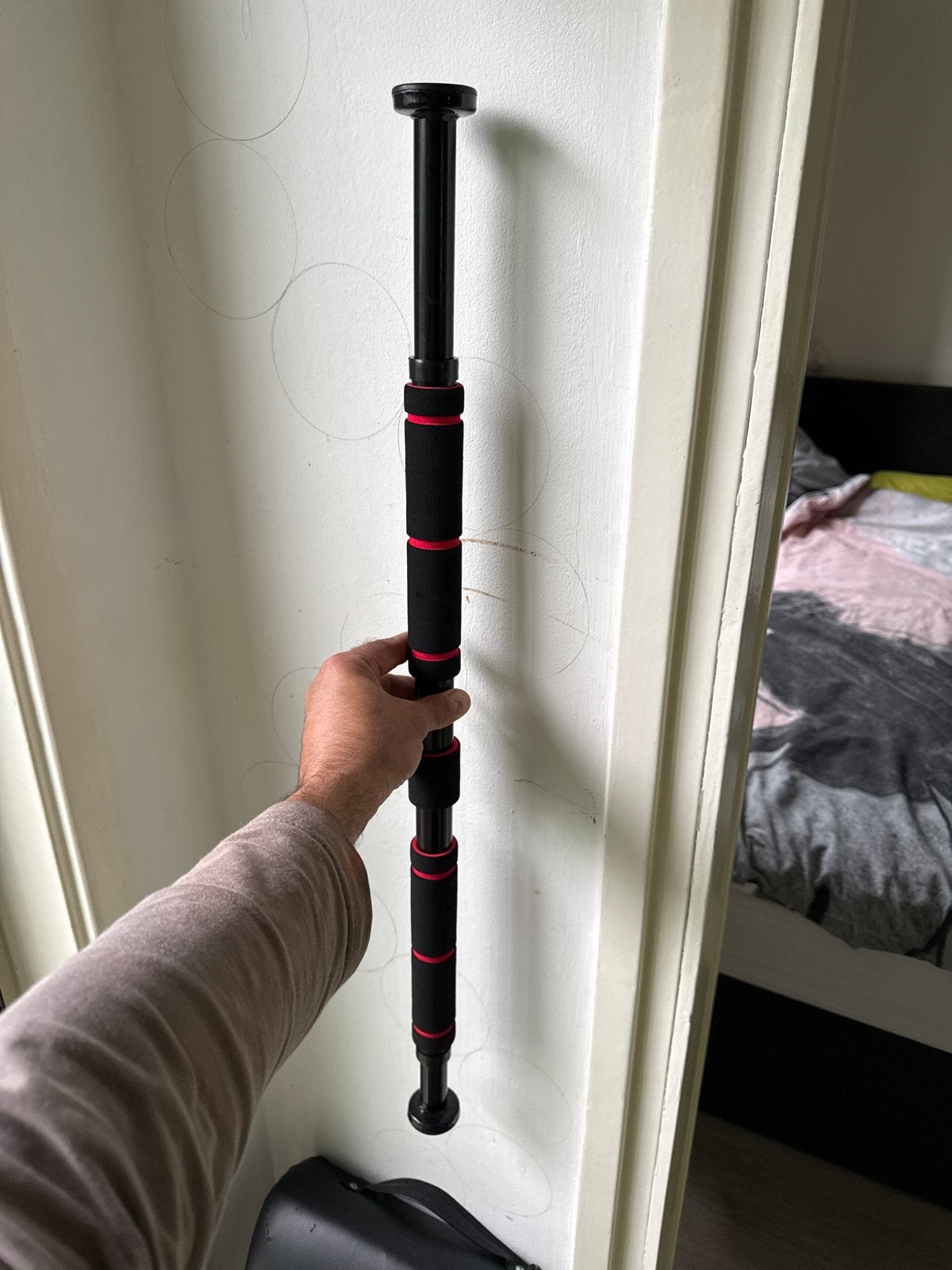 Verstelbare Oprekstang / Chin-up Bar voor Deurkozijn, Sport en Fitness, Ophalen of Verzenden, Zo goed als nieuw, Armen, Oprekstang