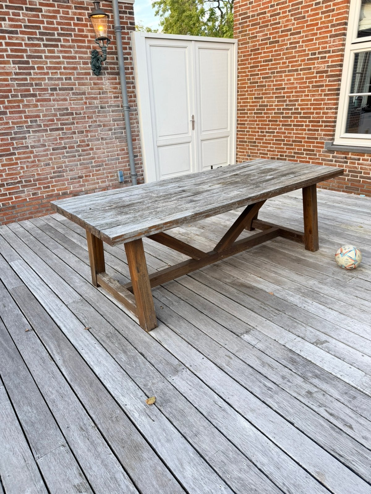 Tuintafel 240x100, Ophalen, Gebruikt, Rechthoekig, Hout