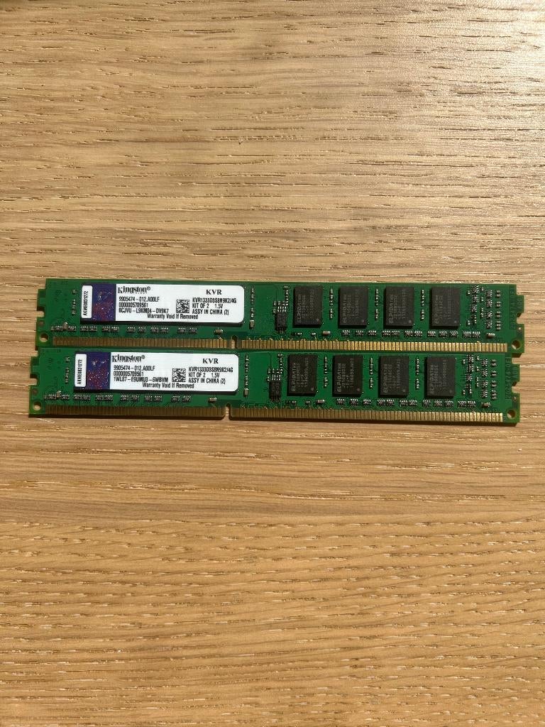 4GB Kingston DDR3 RAM (1333MHz / PC3-10600) – Set van 2, Computers en Software, RAM geheugen, Ophalen, Gebruikt, -, DDR3
