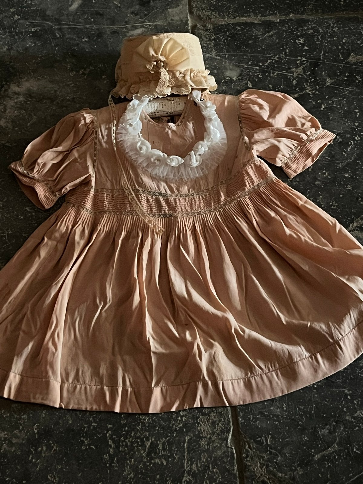 Antiek Kinderjurkje met Kapje en Kransje - Vintage Stijl, Verzenden, Kinderen