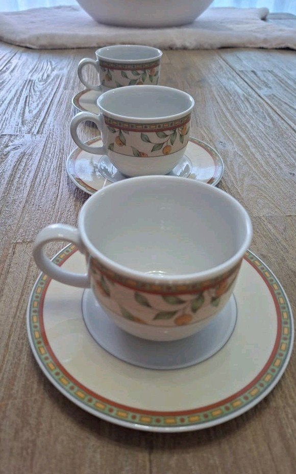 Koffietijd servies, koffiekopjes, Klassiek, Ophalen of Verzenden, Zo goed als nieuw, Kop(pen) en/of Schotel(s)