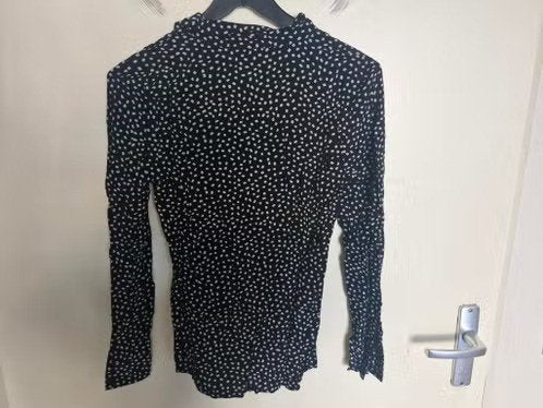Zwarte blouse met witte stippen Maat xs hh, Costes, Zwart, Onbekend, Ophalen of Verzenden