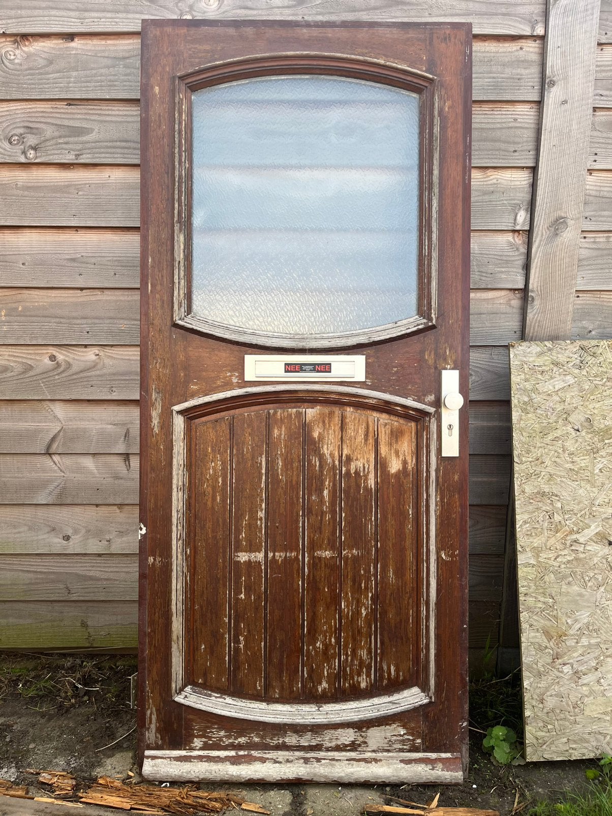 Deur Voordeur Hardhout, Ophalen, Gebruikt, Buitendeur, 200 tot 215 cm