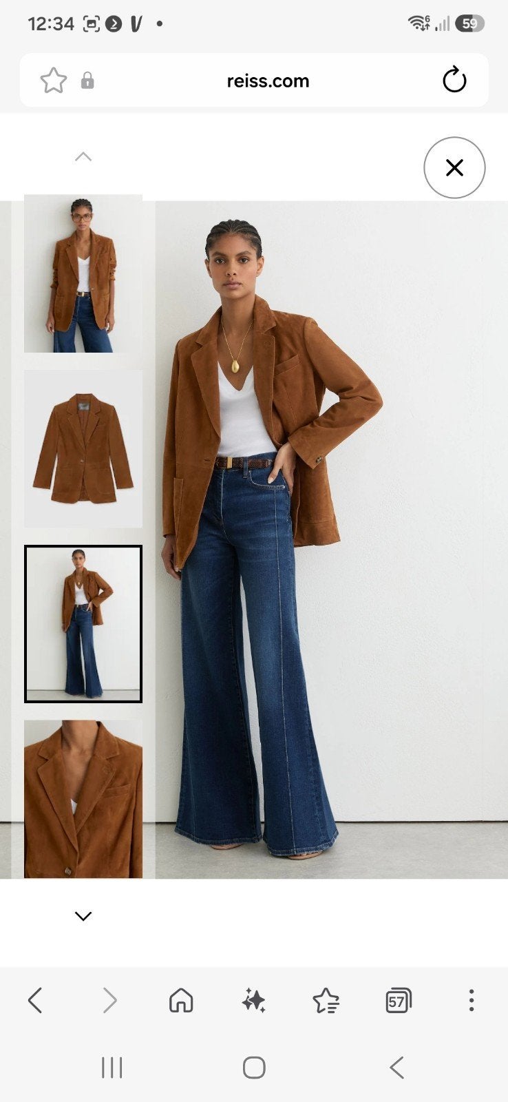 Reiss Cass Suède Blazer - Nieuw met kaartjes, geseald, Reiss, Bruin, Maat 46/48 (XL) of groter, Nieuw
