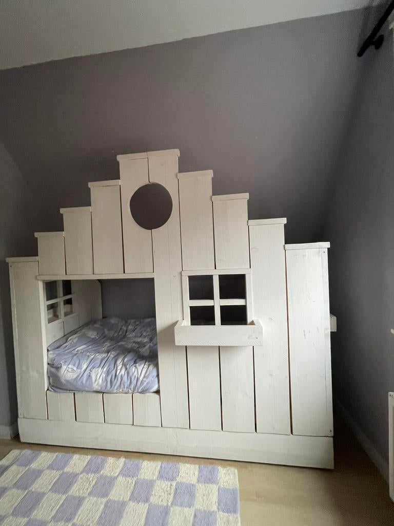 Prachtig mooi kinderbed van steigerhout, Kinderen en Baby's, Kinderkamer | Bedden, 85 tot 100 cm, Ophalen of Verzenden, Zo goed als nieuw