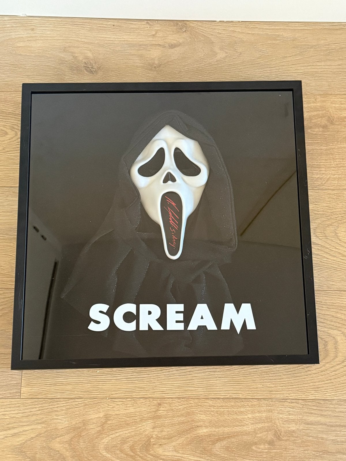 Scream Ghostface Masker Ingelijst gesigneerd sidney neve, Ophalen, Zo goed als nieuw