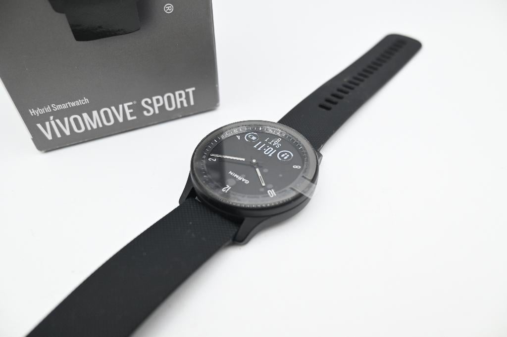 Garmin Vivomove Sport Hybrid /Touchscreen 40MM echte wijzers, GARMIN, Zwart, Nieuw, Ophalen of Verzenden