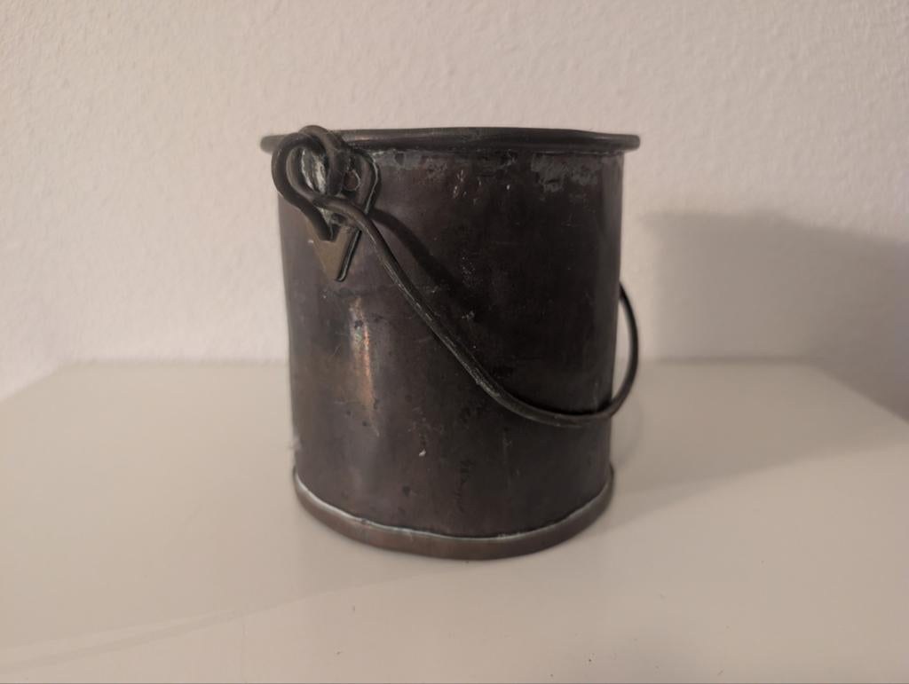 Antieke Koperen Emmer met Handvat, Antiek en Kunst, Antiek | Koper en Brons, Ophalen of Verzenden, Koper