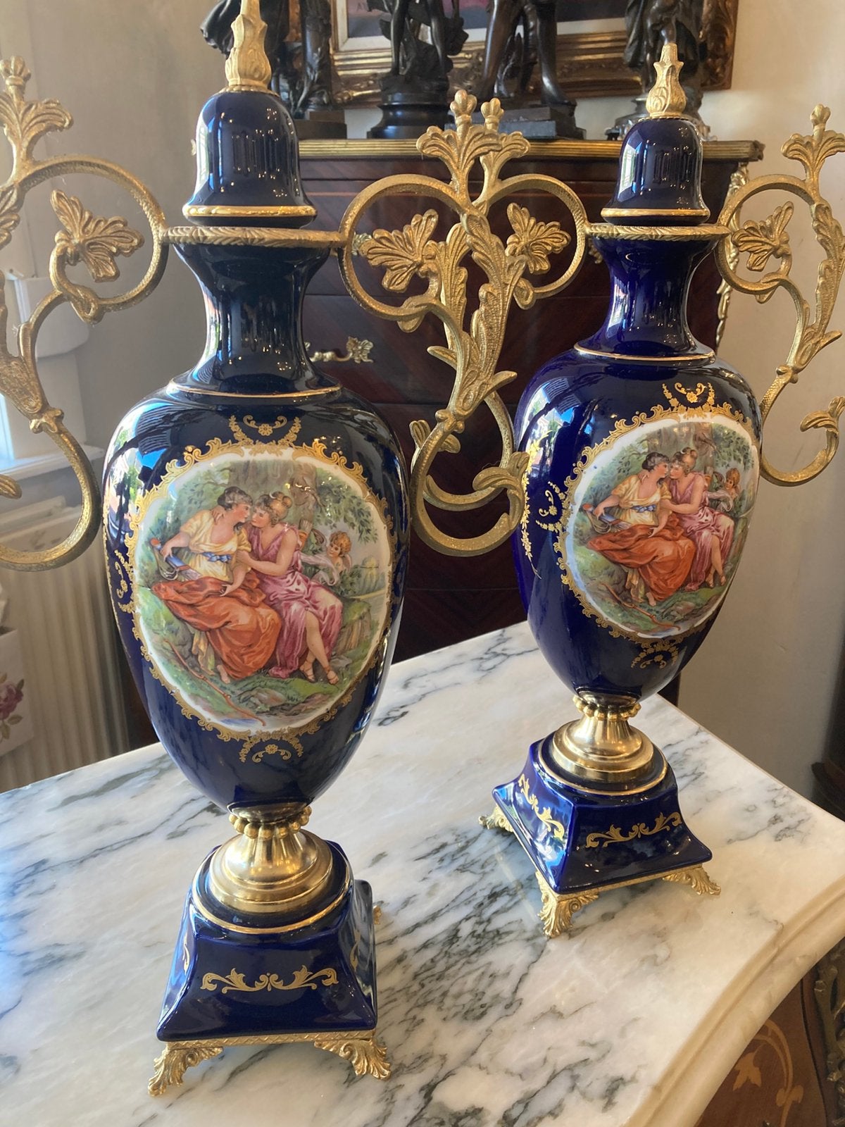 Prachtige limoges vazen 50 cm hoog, Ophalen