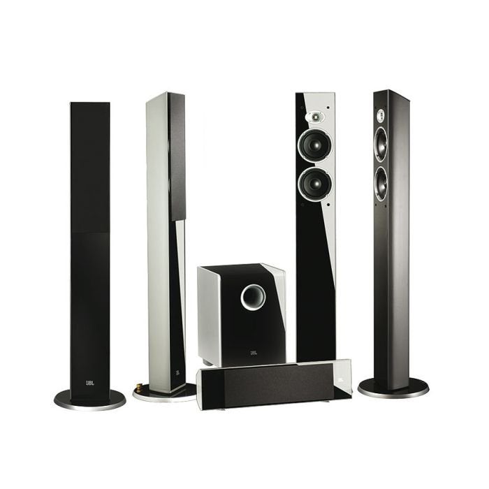 JBL Cinema Sound 5.1 High-End Speakers (4x Zuilen Center Sub, 70 watt of meer, Zo goed als nieuw, 5.1-systeem, Overige spelers
