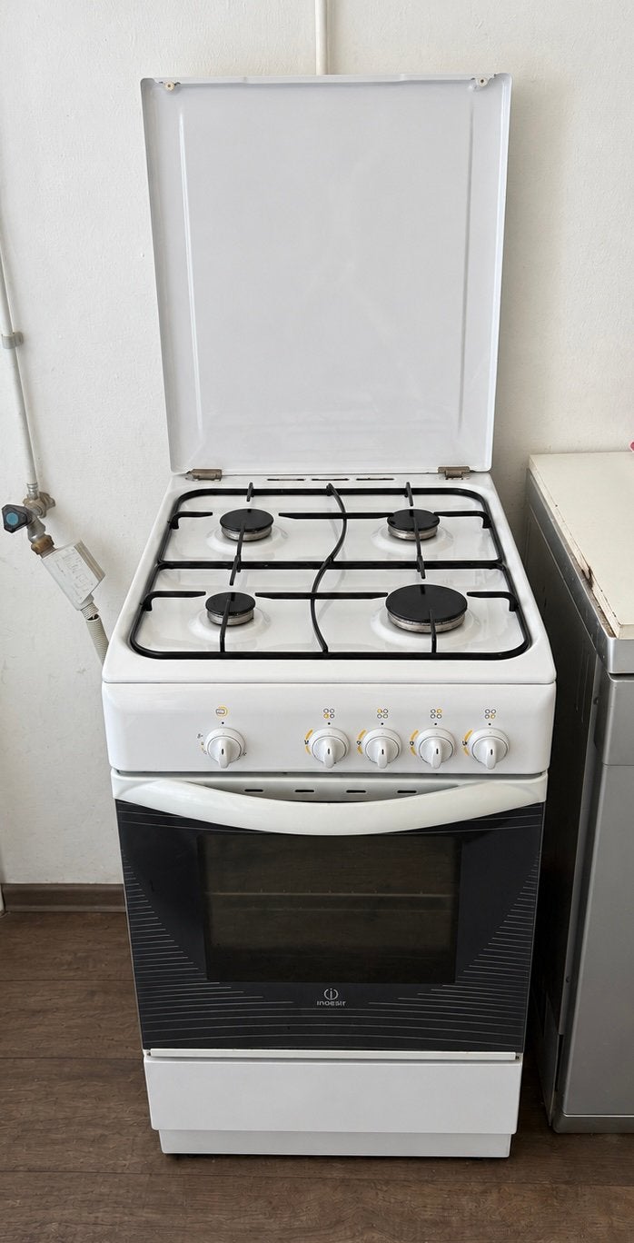 Gasfornuis + oven, Ophalen, Gebruikt, Hete lucht, 4 kookzones