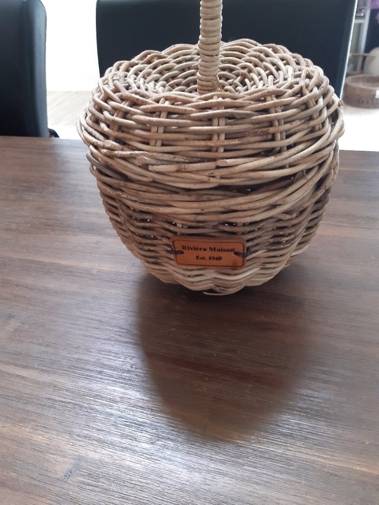 RIVIERA MAISON RATTAN APPEL, Mand, Rond, Zo goed als nieuw, Riet