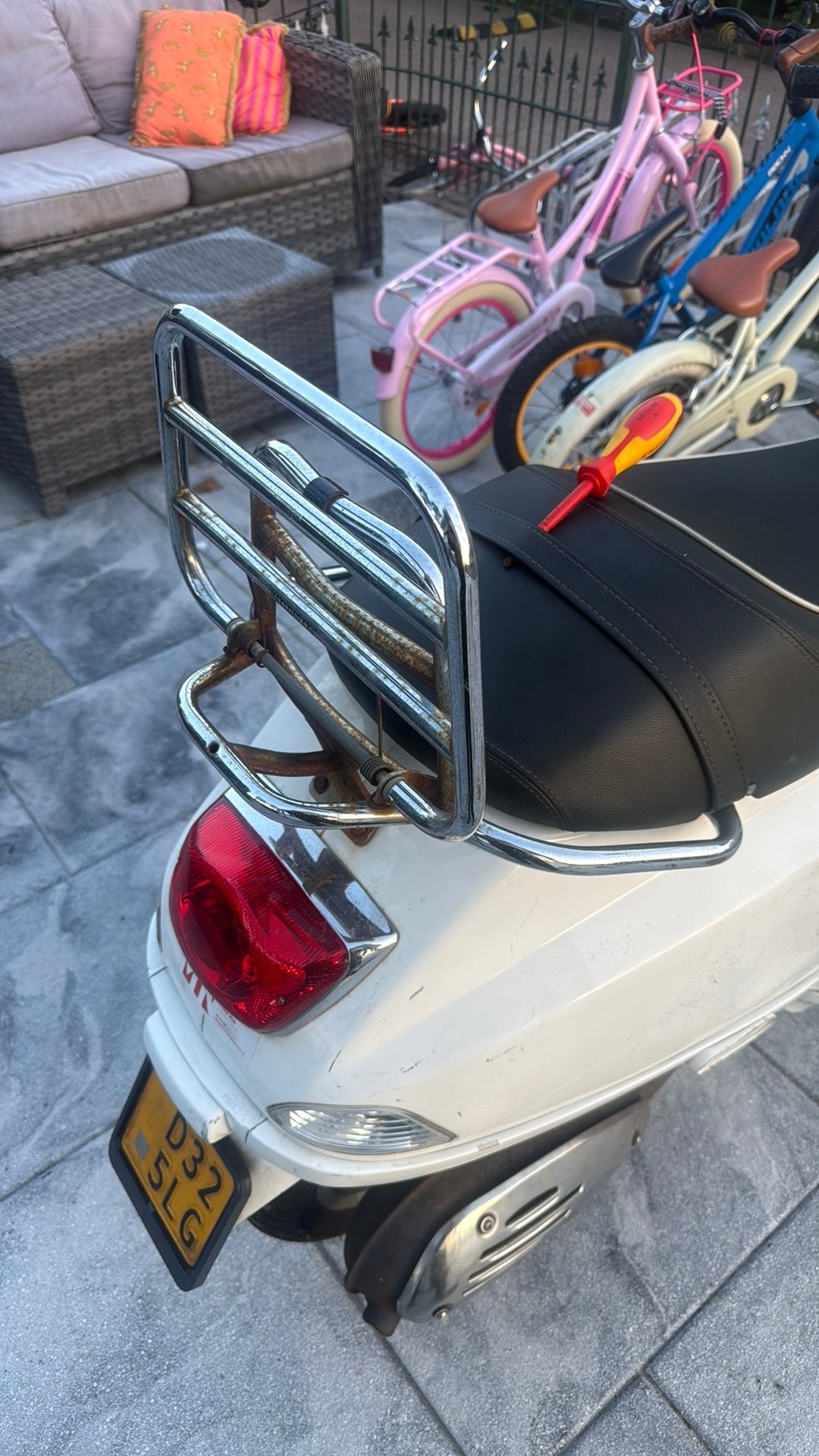 Achterrek vespa s lx sprint achterdrager bagagedrager, Ophalen of Verzenden, Zo goed als nieuw, Overige typen, Vespa