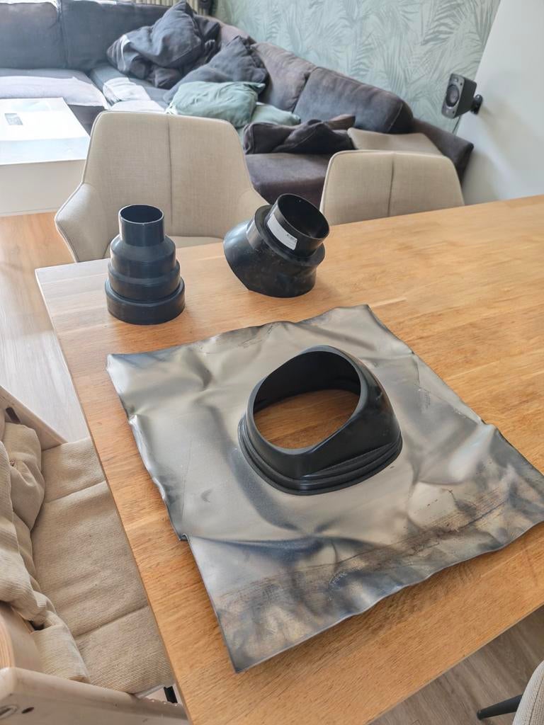 Dakdoorvoer loodslab met verloopstukken, Ophalen of Verzenden, Nieuw, Ventilator en Afzuiger