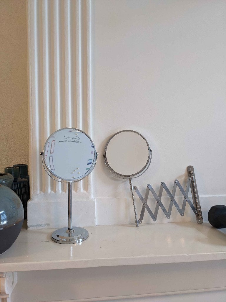 2 vanity mirrors / make-upspiegel, Ophalen, Minder dan 50 cm, Rond, Zo goed als nieuw