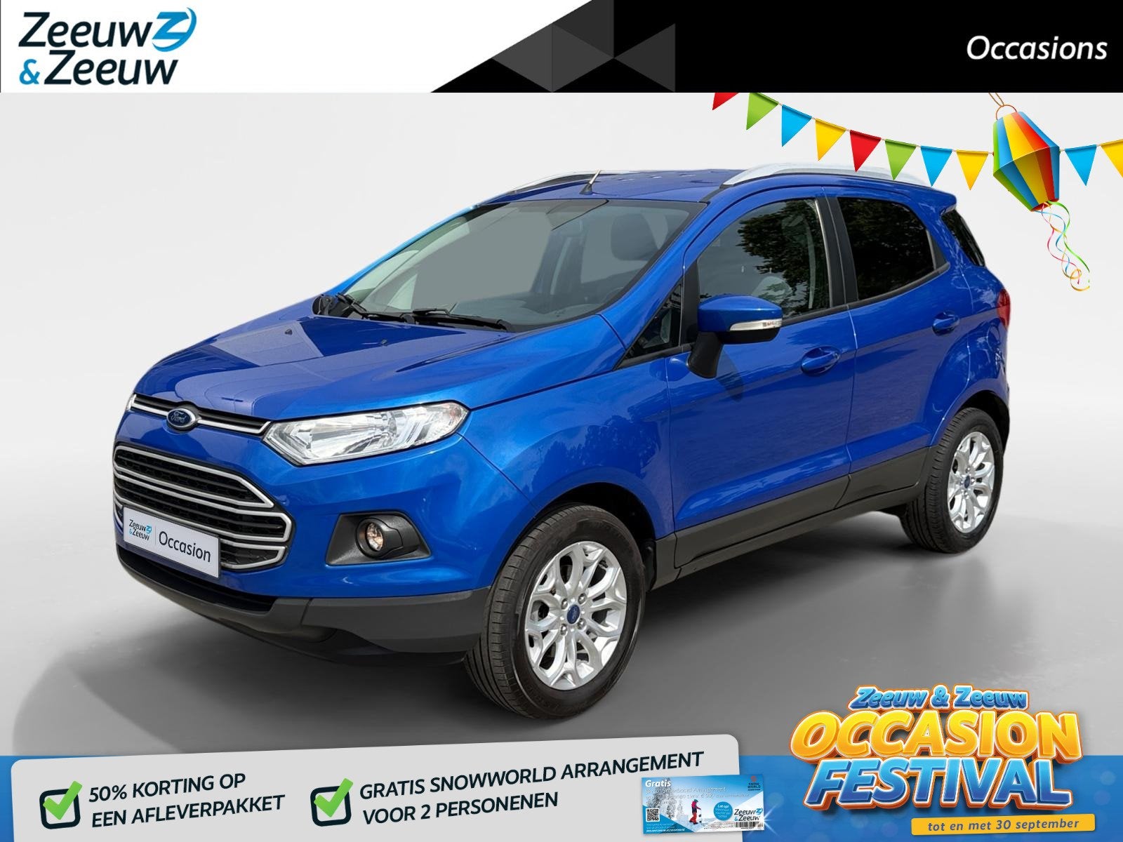 Ford EcoSport 1.0 EcoBoost Titanium | Airco | Trekhaak | Aan, Auto's, Voorwielaandrijving, Automatische klimaatregeling, Gebruikt