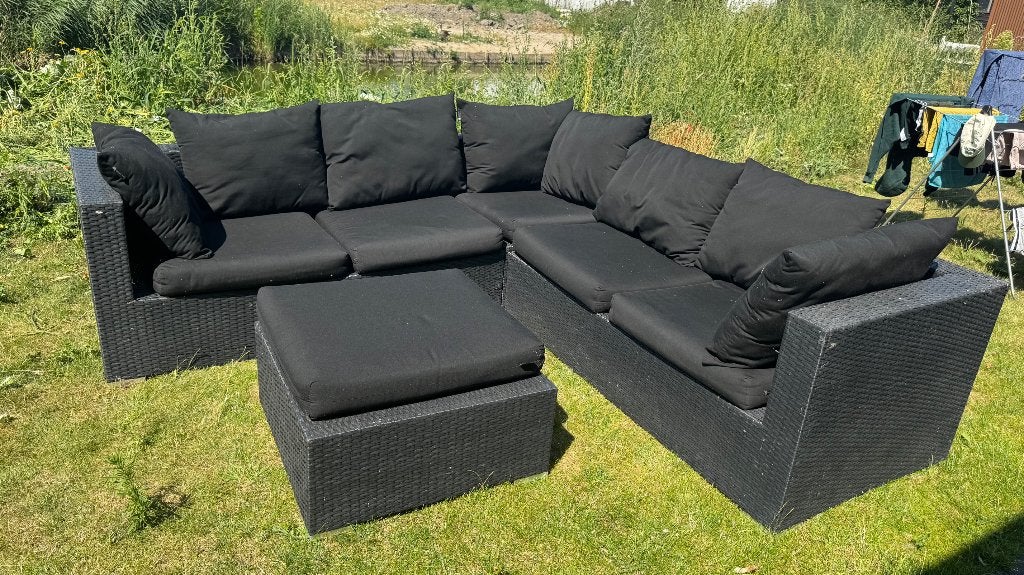 Loungeset, Ophalen, 5 zitplaatsen, Kunststof, Gebruikt