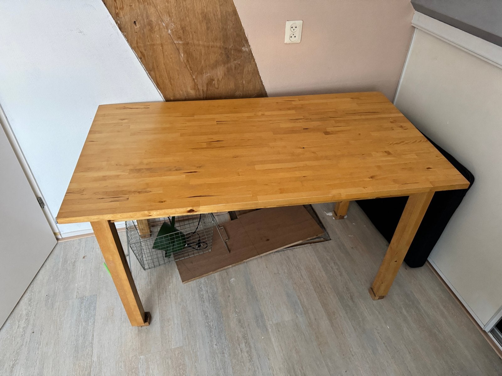 Houten eettafel/ bureau voor werkplek, Ophalen, Gebruikt, 50 tot 100 cm, 100 tot 150 cm