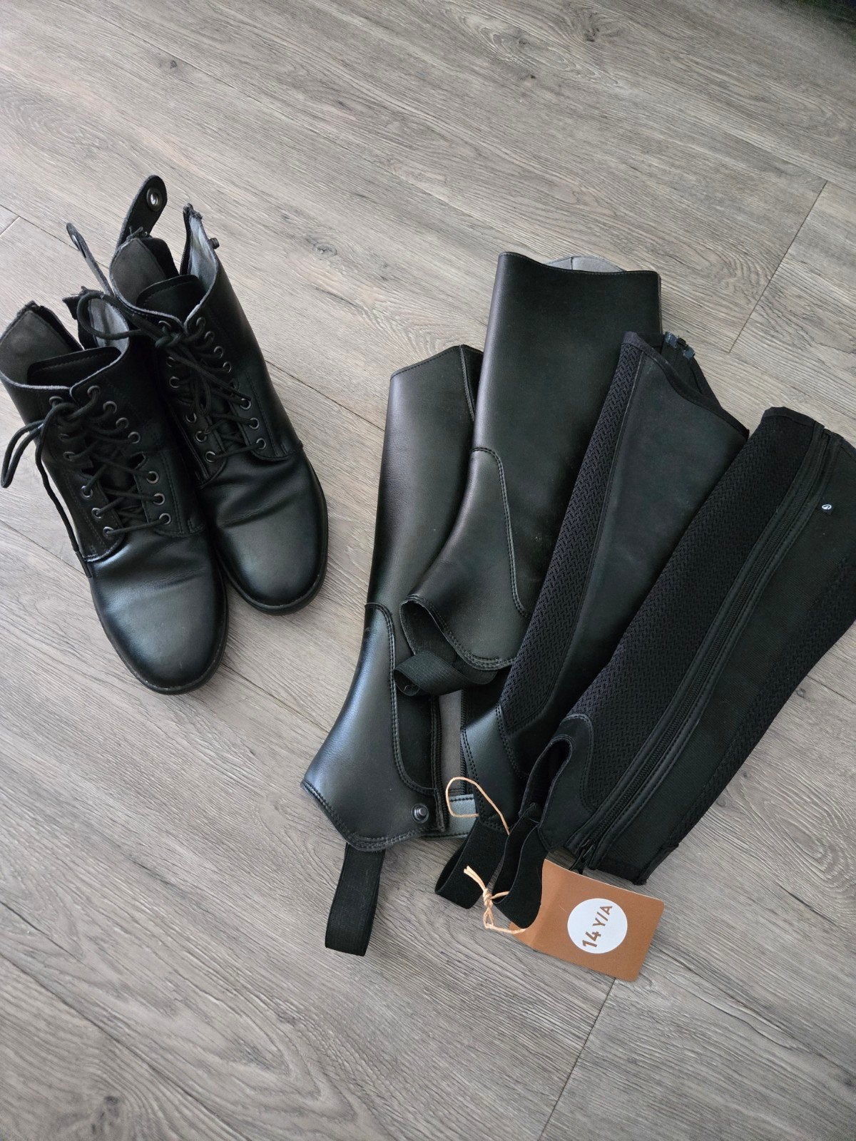 Paardrijschoenen met Chaps, Ritssluiting, Ophalen of Verzenden, Zo goed als nieuw, Zwart
