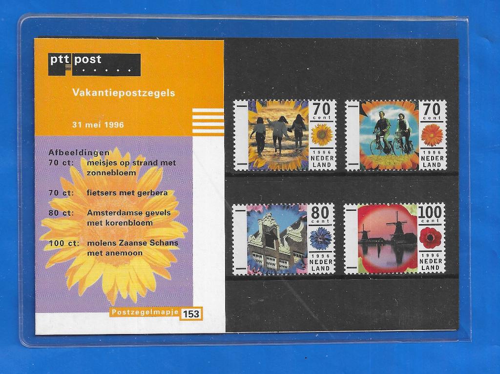 Postzegelmapje 153 - Vakantiepostzegels 1996, Postzegels en Munten, Verzenden, Na 1940, Postfris