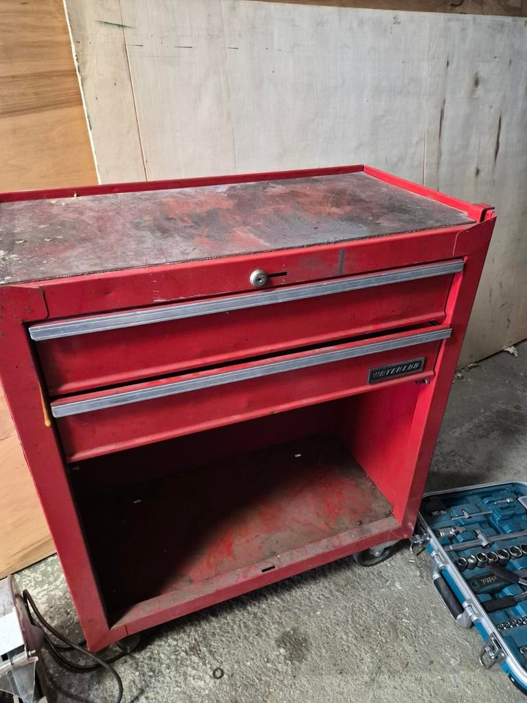 Gevulde gereedschapskast op wielen - Rood, Ophalen of Verzenden, Gevuld, Gebruikt