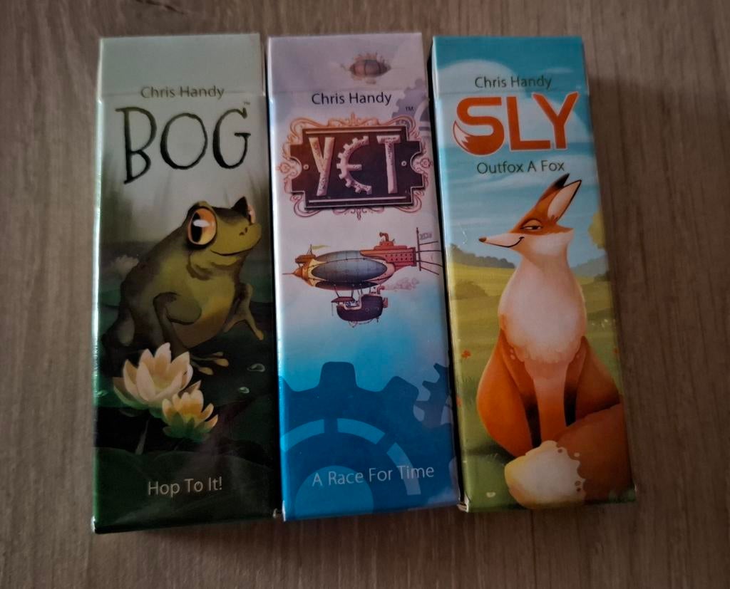 Pack o Games: Bog, Yet & Sly - Mini kaartspellen, Een of twee spelers, Ophalen of Verzenden, Zo goed als nieuw