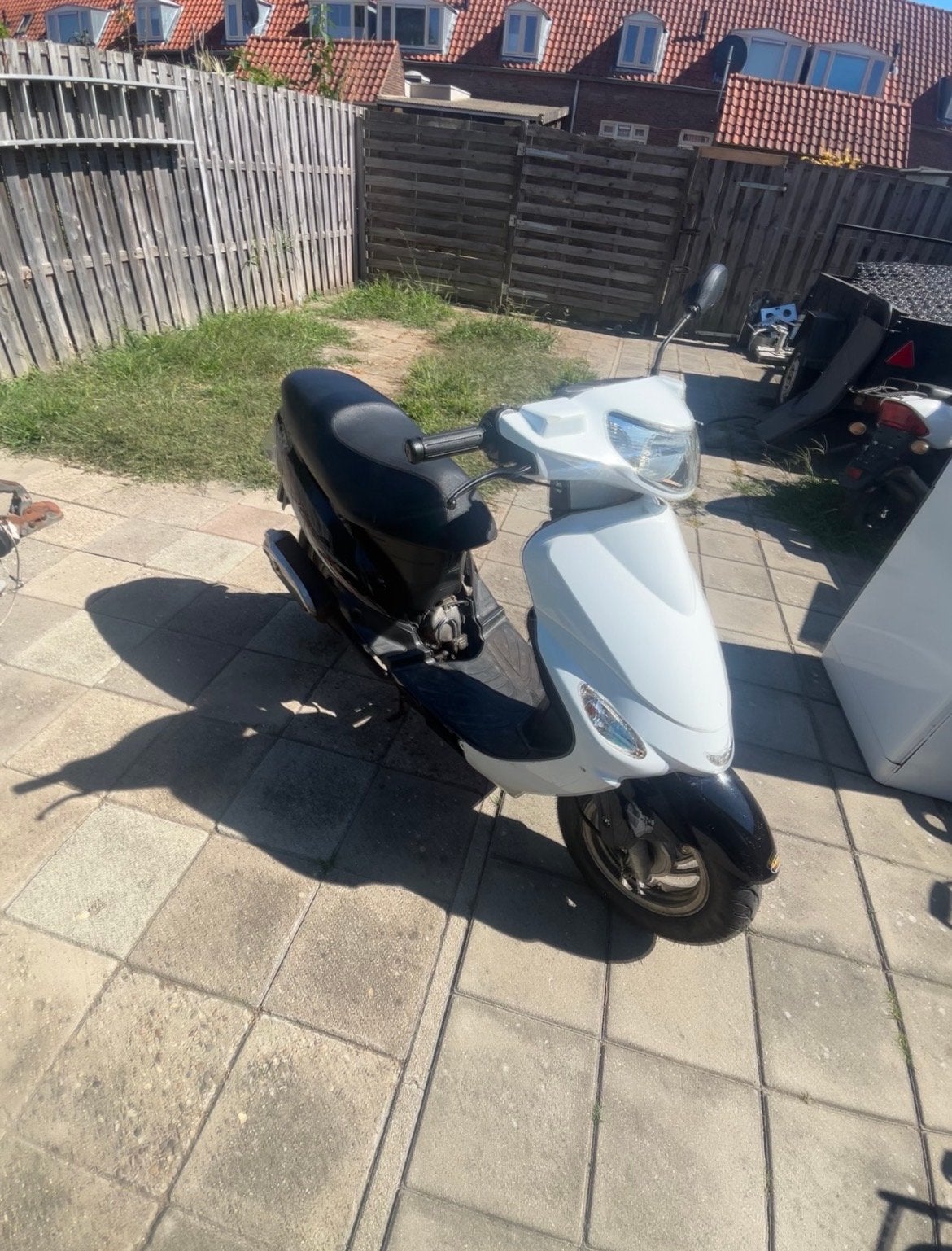 Peugeot V-Clic 50cc Scooter - Wit/Zwart, Gebruikt, Overige modellen, Maximaal 45 km/u, Benzine
