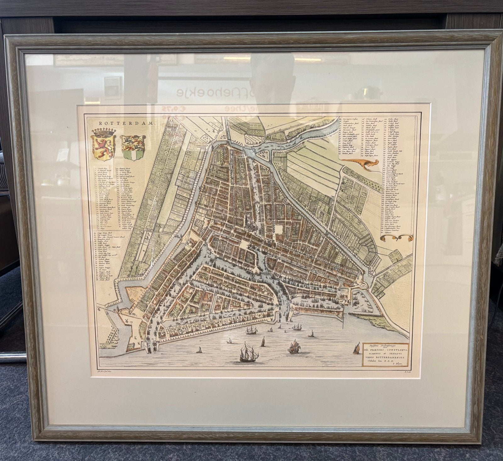 Antieke kaart van Rotterdam J Blaeu (1649), Ophalen