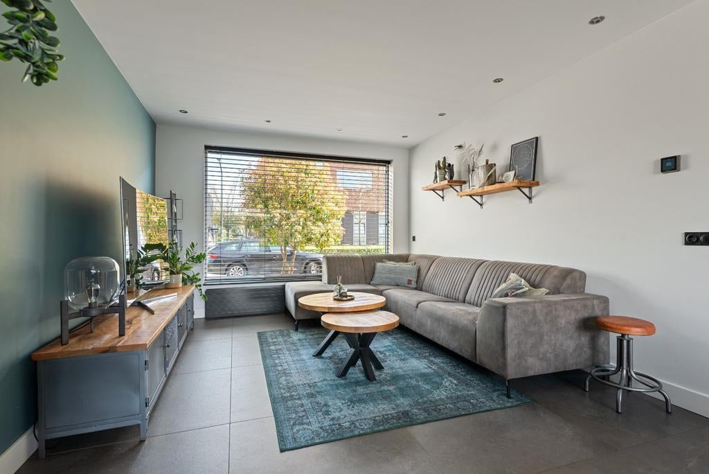 Vintage blauw/groen vloerkleed (230 x 160 cm), Huis en Inrichting, Stoffering | Tapijten en Kleden, Ophalen, 150 tot 200 cm, 200 cm of meer