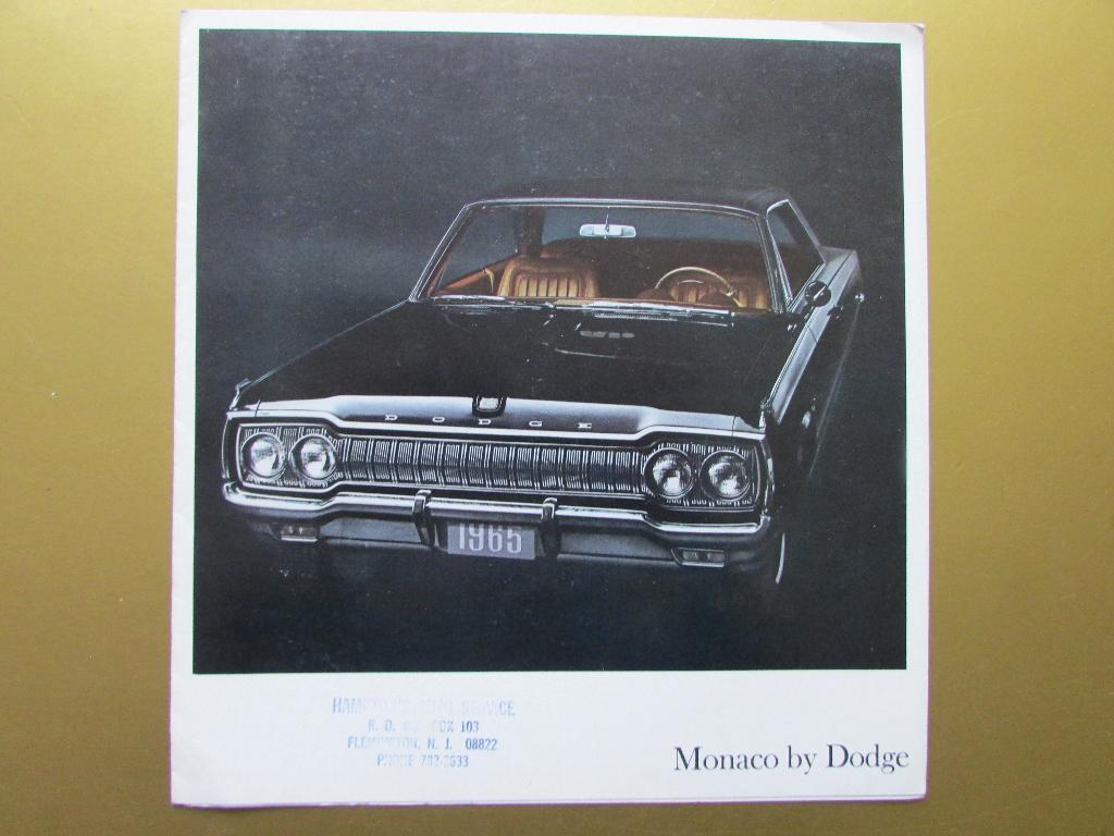 1965 Dodge Monaco folder, Engels, Ophalen of Verzenden, Zo goed als nieuw, Overige merken