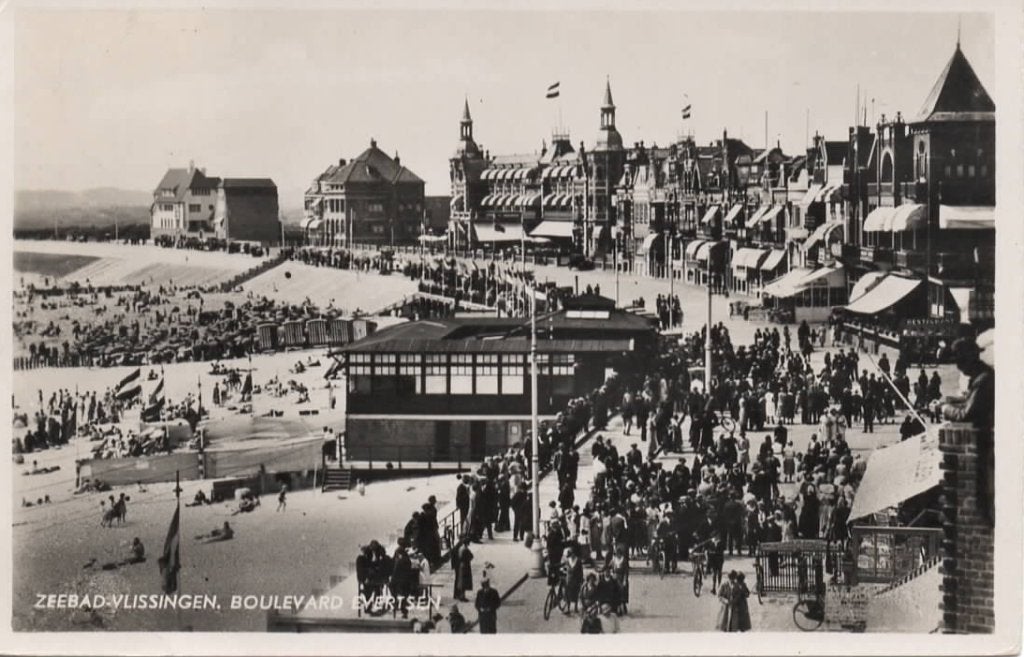 Vlissingen Zeebad Boulevard Evertsen, Verzenden, 1920 tot 1940, Gelopen, Zeeland