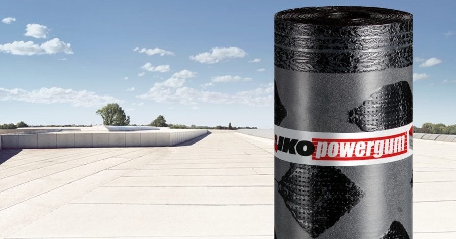 Toplaag IKO 4mm dik donkere lei nu 3,97 per meter ACKIE, Doe-het-zelf en Verbouw, Dakpannen en Dakbedekking, Steen of Klei, Zwart