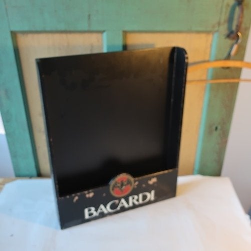 Lectuurbak Bacardi krantenbak hout zwart bladenbak toonbank, Huis en Inrichting, Postvak, Ophalen of Verzenden, Gebruikt, Hout