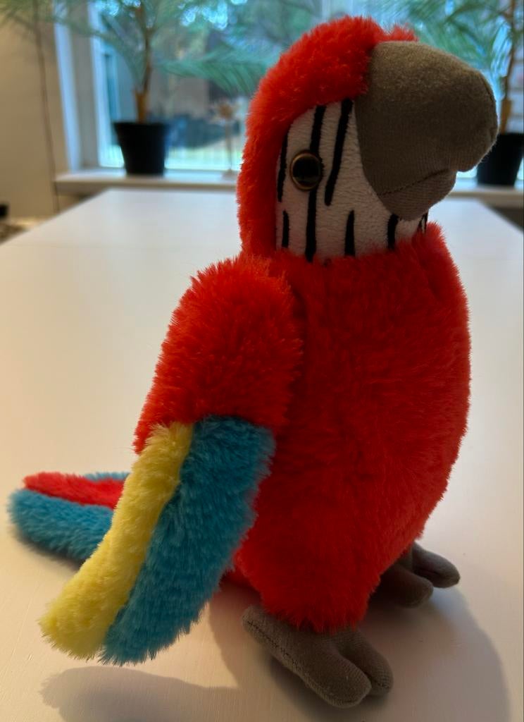 Leuke pluche papegaai - Zo goed als nieuw, Overige merken, Overige karakters, Overige typen, Ophalen of Verzenden