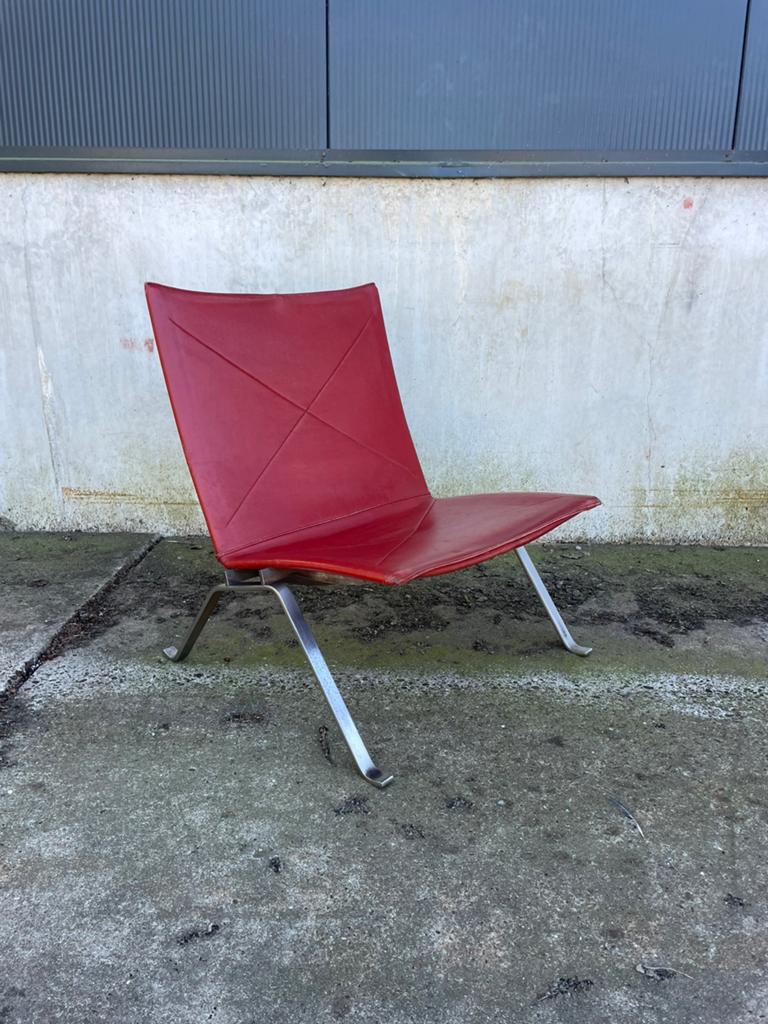 Poul Kjaerholm PK22 Fritz Hansen vintage design fauteuil, Ophalen, Gebruikt