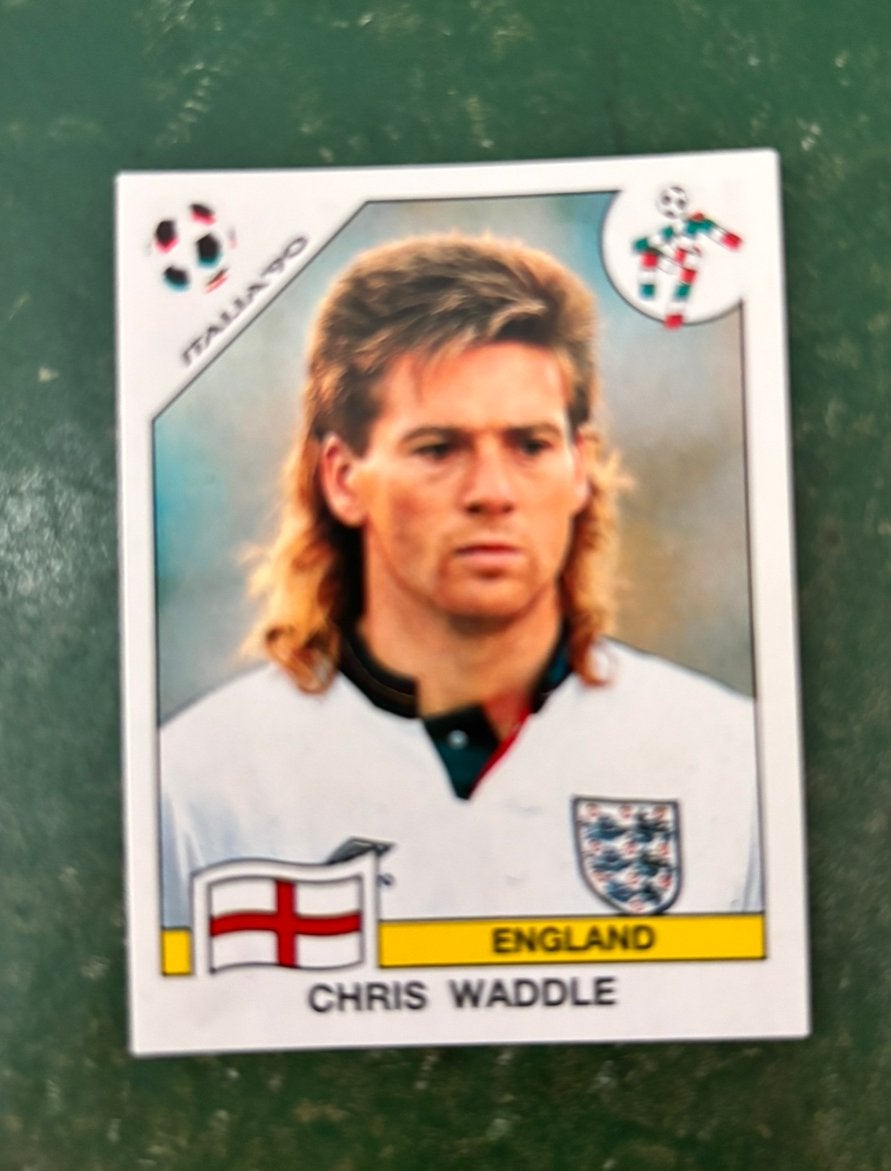 Panini plaatje Chris Waddle Engeland WK 90, Ophalen of Verzenden, Zo goed als nieuw