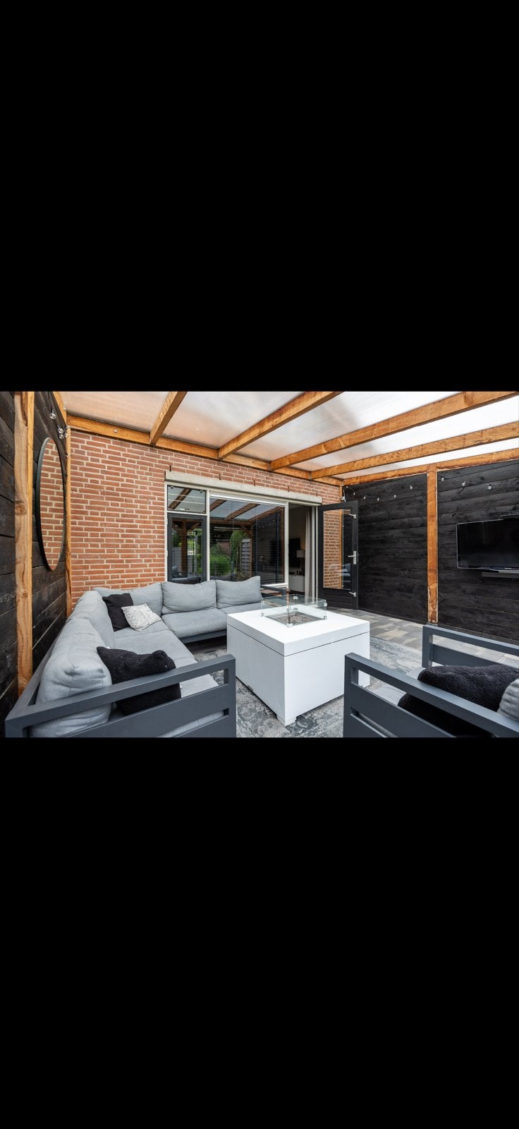 Luxe Loungeset met Vuurtafel - Perfect voor Buitenleven, Ophalen, 5 zitplaatsen, Aluminium, Zo goed als nieuw
