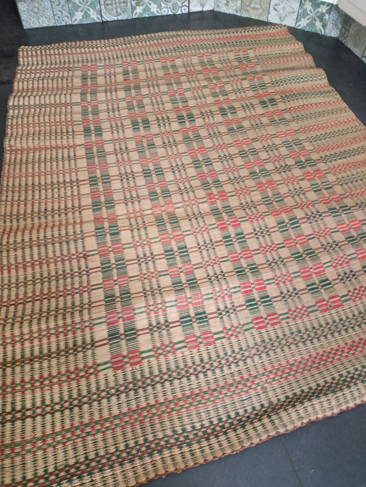 vintage rieten matten, Ophalen, Gebruikt, 100 tot 150 cm, 50 tot 100 cm