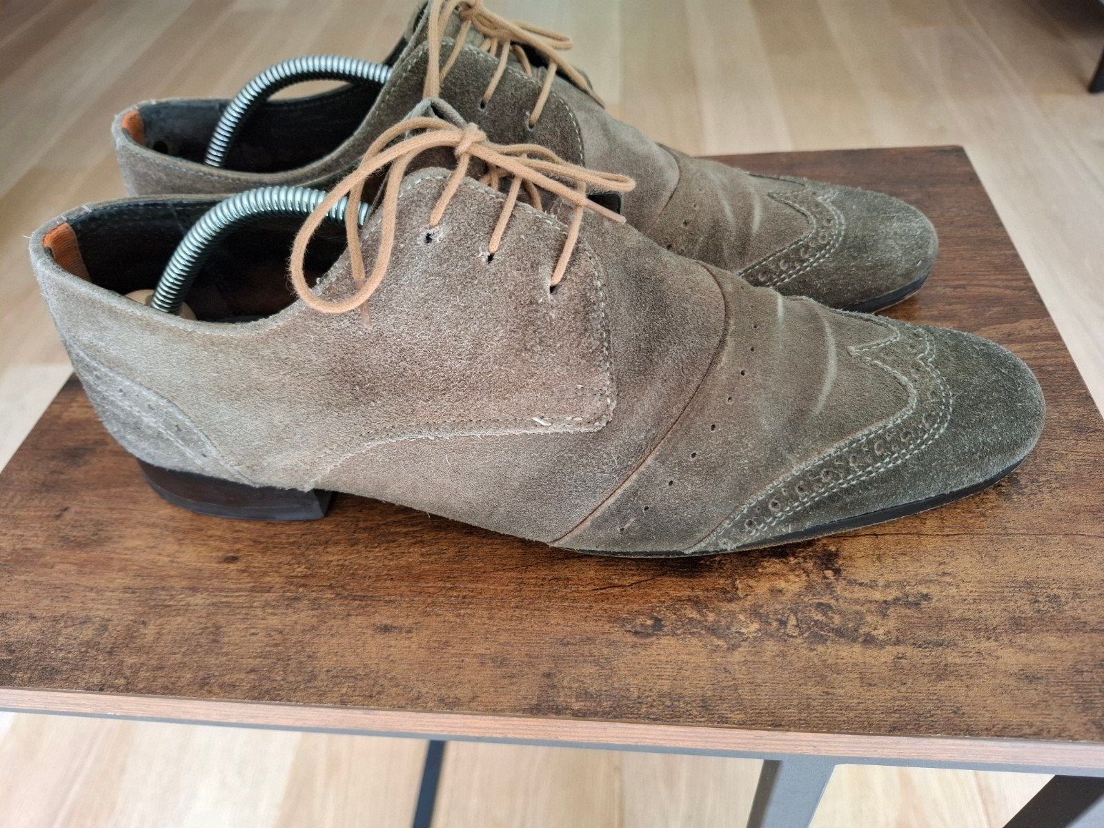 Suede veterschoenen met leren zool, Kleding | Heren, Schoenen, Ophalen of Verzenden, Gedragen, Overige kleuren, Veterschoenen