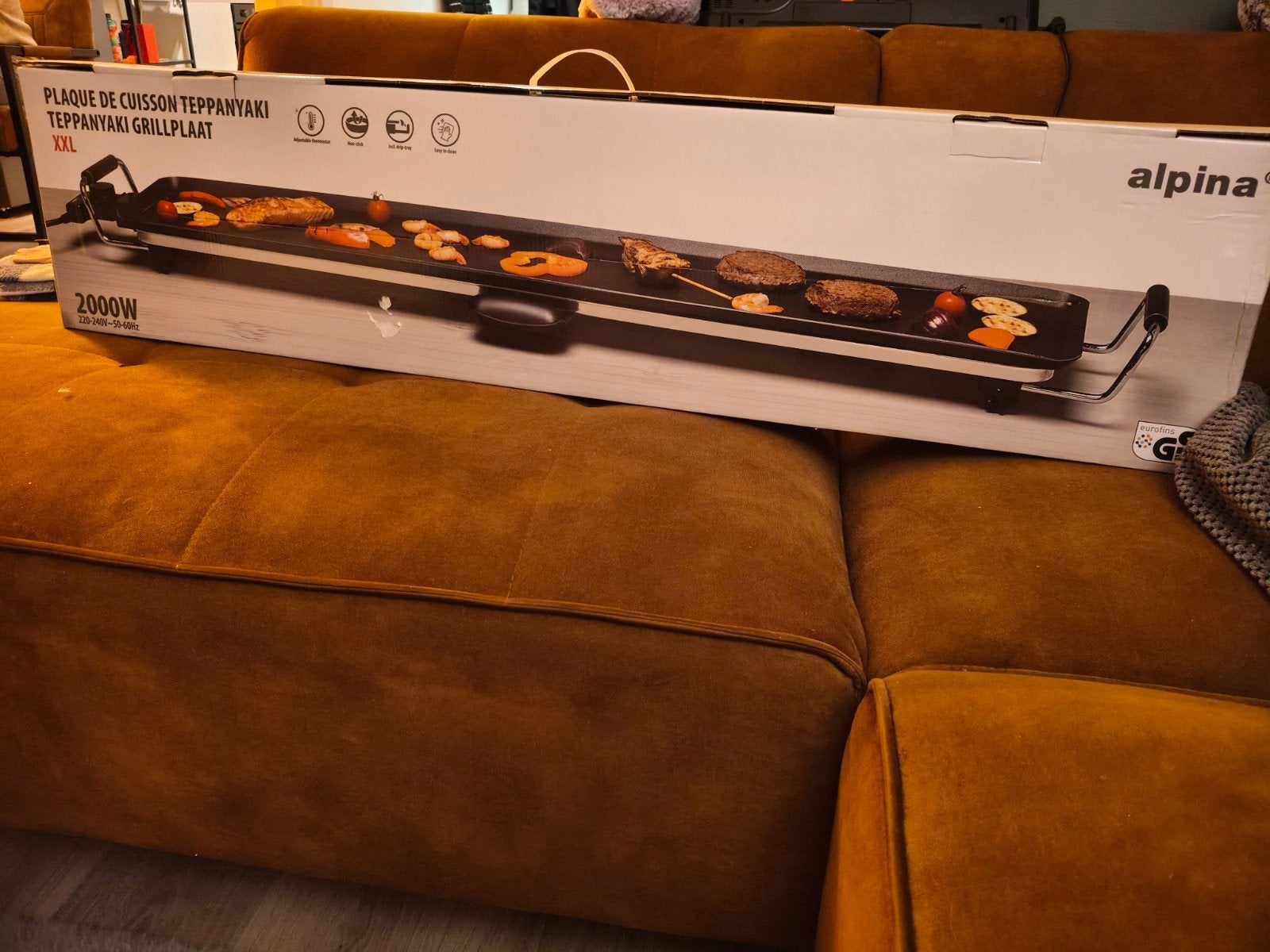 Nieuwe Alpina XXL Teppanyaki Grillplaat - 2000W, Ophalen, Nieuw, Tafelgrill
