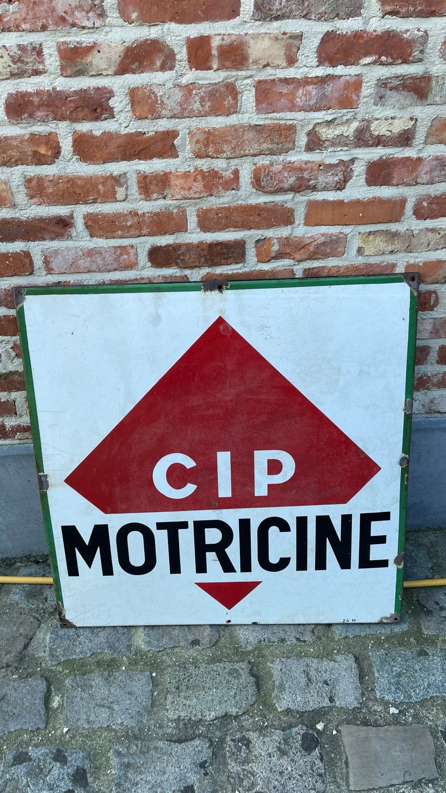 Vintage CIP Motricine Emaille Reclamebord - Zeldzaam!, Ophalen of Verzenden, Gebruikt, Reclamebord
