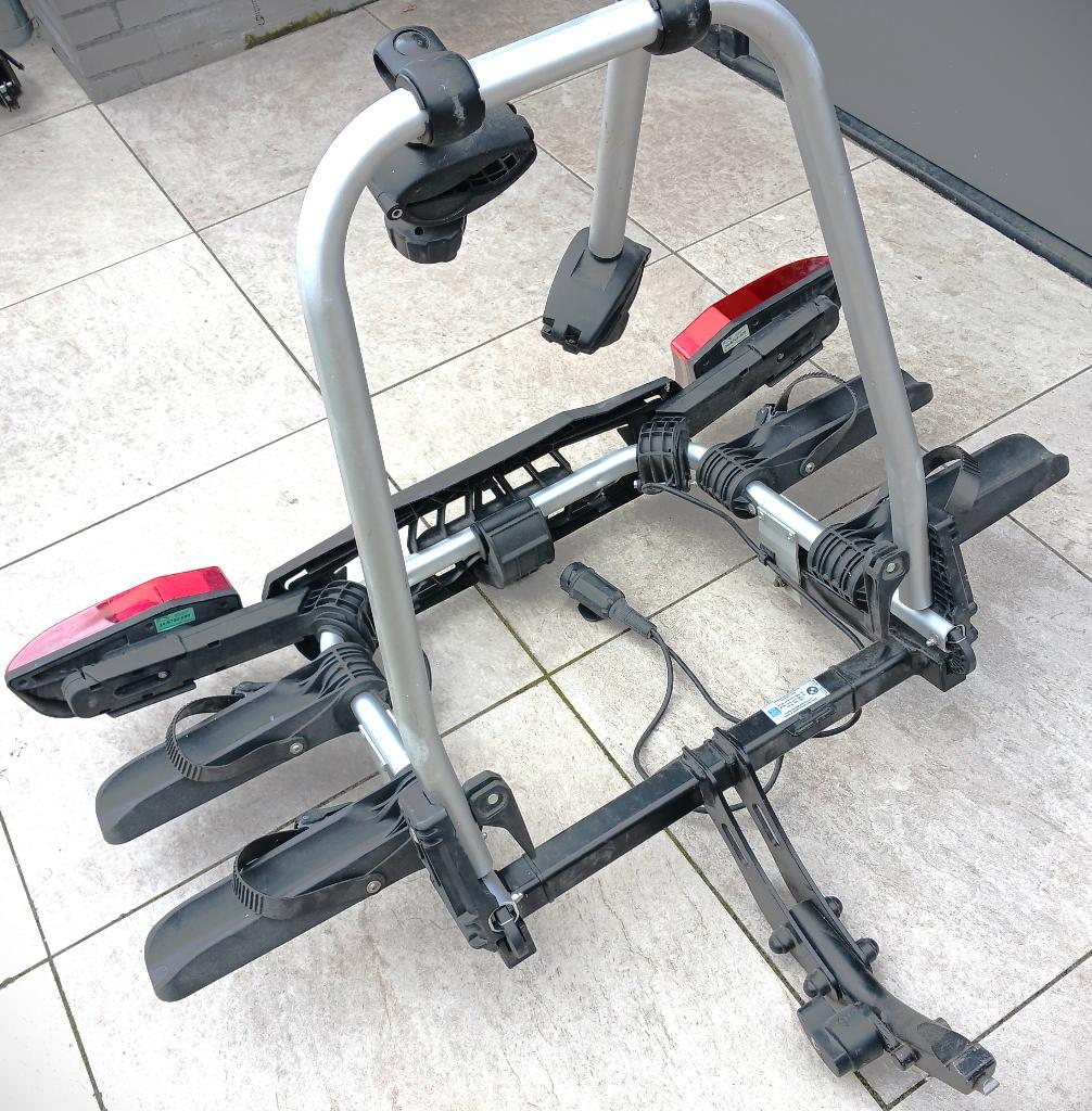 Click-On Carrier BMW E-Bike voor max 2 electr fietsen 60 kg, Gebruikt, Elektrische fiets, Ophalen of Verzenden, Fietsendrager-accessoire
