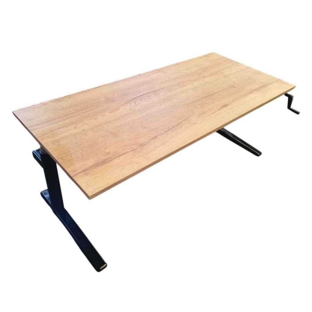 L-poot Slingerbureau Zwart Nieuw Blad 160 x 80, Zwart, Gebruikt, In hoogte verstelbaar, MN